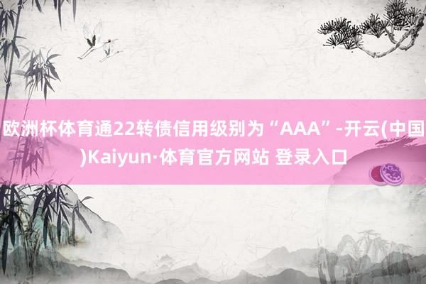 欧洲杯体育通22转债信用级别为“AAA”-开云(中国)Kaiyun·体育官方网站 登录入口