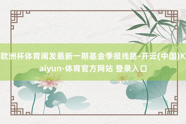 欧洲杯体育阐发最新一期基金季报线路-开云(中国)Kaiyun·体育官方网站 登录入口