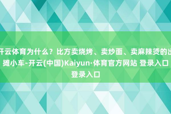 开云体育为什么?比方卖烧烤、卖炒面、卖麻辣烫的出摊小车-开云(中国)Kaiyun·体育官方网站 登录入口