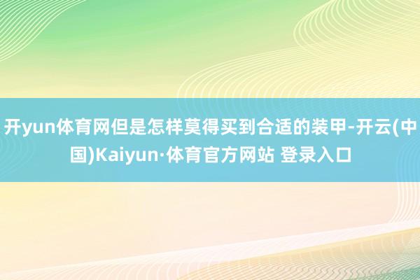 开yun体育网但是怎样莫得买到合适的装甲-开云(中国)Kaiyun·体育官方网站 登录入口