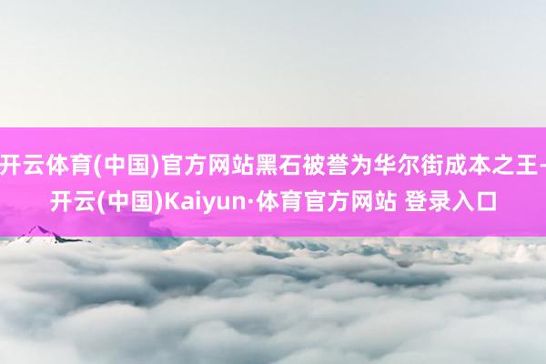 开云体育(中国)官方网站黑石被誉为华尔街成本之王-开云(中国)Kaiyun·体育官方网站 登录入口