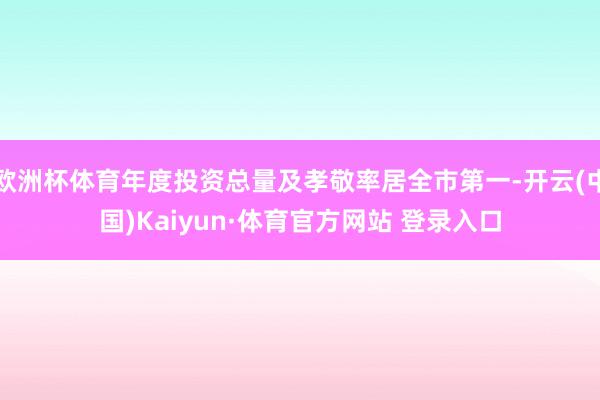 欧洲杯体育年度投资总量及孝敬率居全市第一-开云(中国)Kaiyun·体育官方网站 登录入口