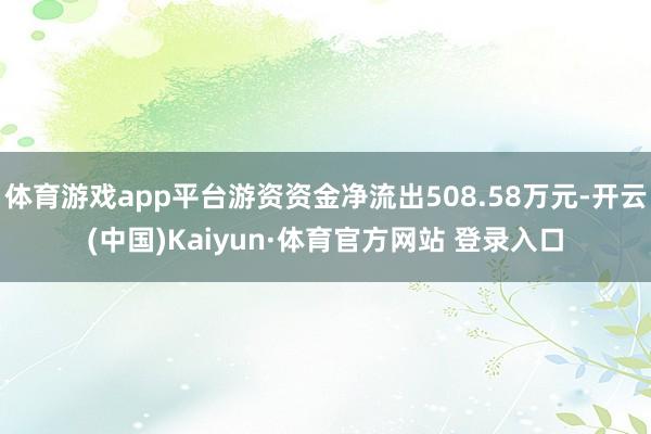 体育游戏app平台游资资金净流出508.58万元-开云(中国)Kaiyun·体育官方网站 登录入口